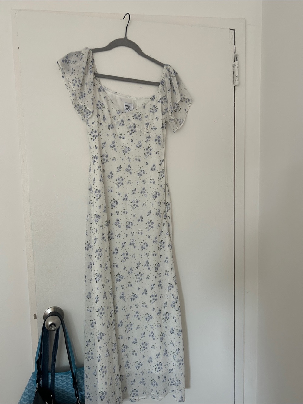 Princess Polly Blue Floral Off-Shoulder Maxi Dress